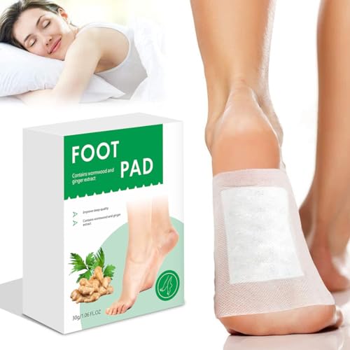 GXGM Parches Desintoxicantes para Pies Naturales, Parches Anti-Estrés, Desintoxicación Nocturna, Parches con Jengibre y Carbón de Bambú, Mejora Sueño y Reduce Fatiga, 10 Parches