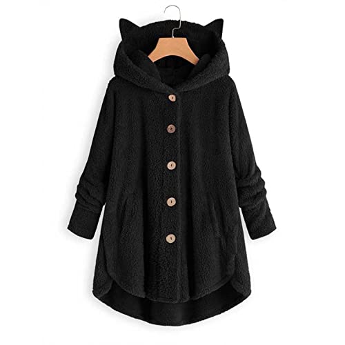 Plüschjacke für Frauen Niedlichen Hoodies Fleece Pullover Herbst Coat Plüsch Teddyfell Pullover Teddy Fleece Flausch Sweatshirt Pullover Flauschige Pullis Warm Flauschige Cardigan Teddyjacke