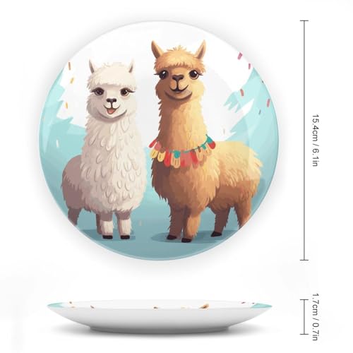 Plato decorativo de porcelana Llama Alpaca 6 pulg miniatura 2