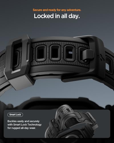 Image of Spigen Rugged Armor Pro 2 for Apple Watch Series 11 42mm Case with Strap Band, Series 10 42mm Protective TPU Cover with Strap - Matte Black