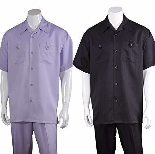 Fortino Landi Solid Casual Short Sleeve Walking Suits 29633