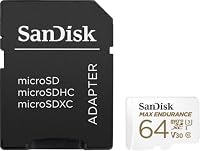 SanDisk MAX ENDURANCE Video Monitoring for Dashcams & Home Monitoring 64 GB microSDXC Memory Card + SD Adaptor 30,000 Hours Endurance , White – Ansicht 3