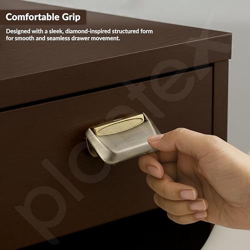 Image of Plantex Drawer Kadi /3 Inch Chest Handle for Drawer /Rectangular Cabinet Kadi /Pull-Push Kadi for Home /Office Drawer - Pack of 4 (DTK-295, Brass Antique & Gold