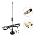 1090Mhz Antenna MCX Plug Connector 2.5dbi Gains ADS-B Aerial with Magnetic Base RG174 1m Extension Cable with MCX Female to SMA Male Adapter Connector
