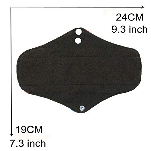 Image of 7PCS Pack Reusable Menstrual Pads Including 6PCS Cloth Sanitary Pads Mama Cloth Pad + 1PC Mini Wet Bag