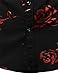 ZEROYAA Mens Hipster Gold Rose Printed Slim Fit Short Sleeve Button Down Dress Shirts ZZCL41-Black Red Large