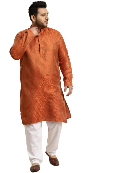 SOJANYA Men's Silk Regular Fit Plus (Since 1958) Jacquard ONLY Long Kurta