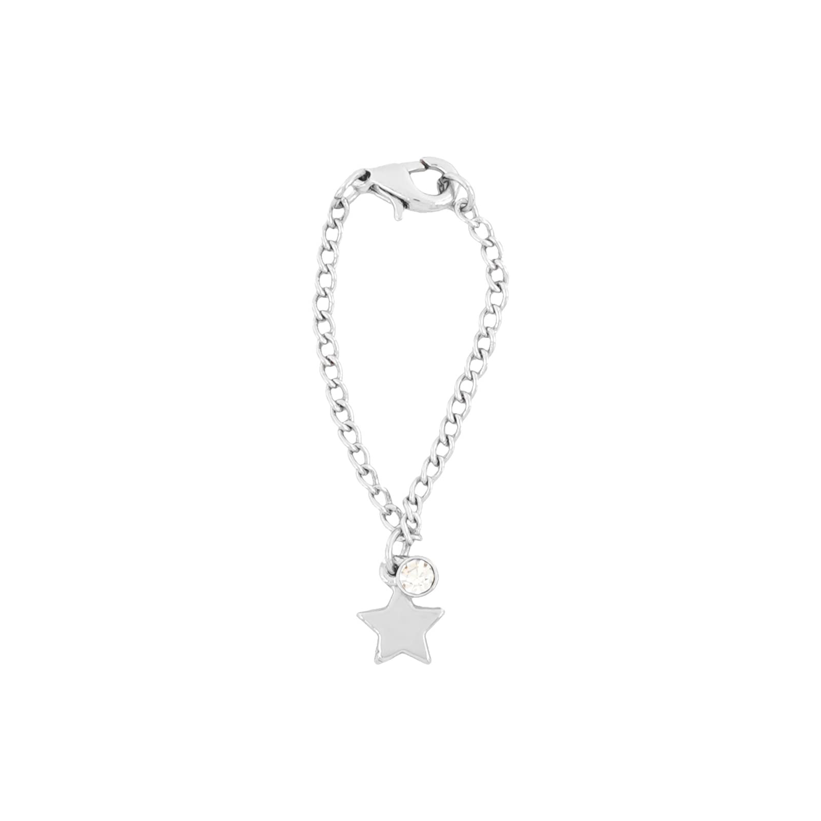 Metal Starry Rhinestone Silver Watch Charm, Grey