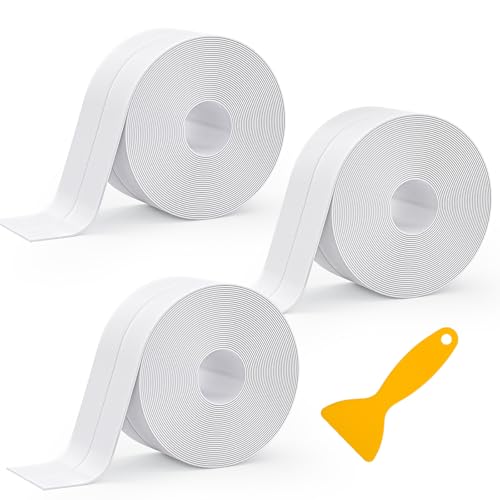 SENKEI Caulk Tape 3 Rolls 1.5in x 10.5ft Shower Door Bottom