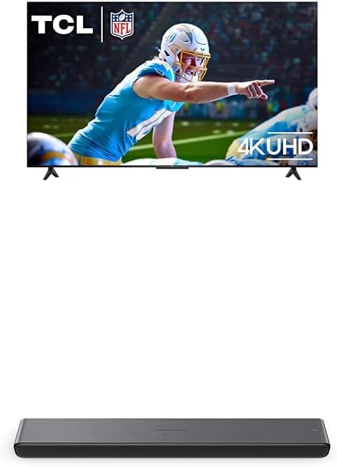 TCL 55-Inch Class S5 UHD 4K LED Smart TV with Fire TV (55S551F, 2024 Model) S45H S Class 2.0 Channel Sound Bar with Dolby Atmos