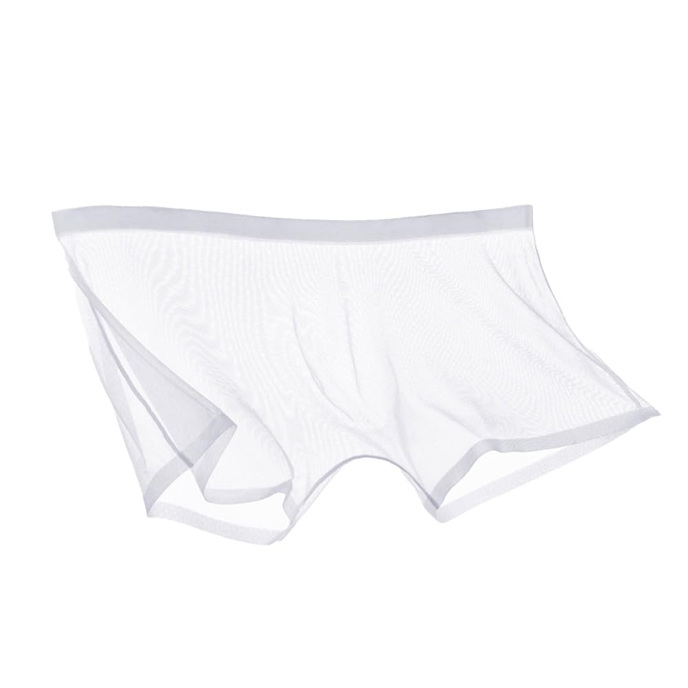 alltiger Men's Ice Silk Boxer Briefs, Ultra-Thin, Transparent, Breathable, White-picture-33
