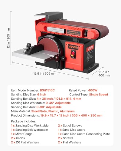 VEVOR 4 x 36 Inch Belt and 6 Inch Disc Sander