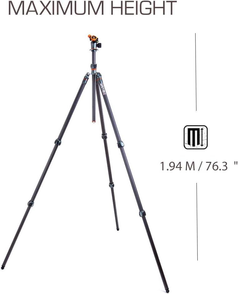 3 Legged Thing Pro Range 2.0 Winston 2.0 Kit Carbon Fibre Tripod System - Adjustable Camera Tripod with 3 Counterfold Detachable Legs for Monopod Conversion - Metallic Slate Grey (WINSTONKITGREY2)