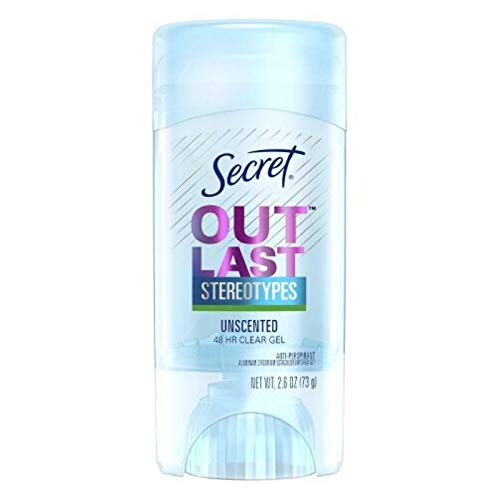 Secret Outlast Antiperspirant & Deodorant Clear Gel, Unscented 2.6 oz (Pack of 2)