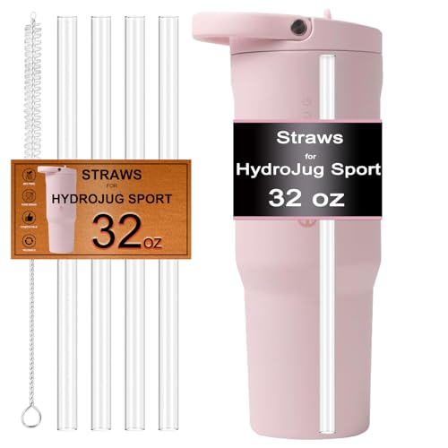 Replacement Straws for Hydrojug Sport 32 oz, 4 Packs