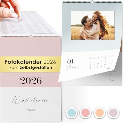 Fotokalender 2026 zum Selbstgestalten A4 Bastelkalender mit Fotoecken und hochwertigem Papier Kalender mit Platz für Fotos und Notizen Persönliches Geschenk
