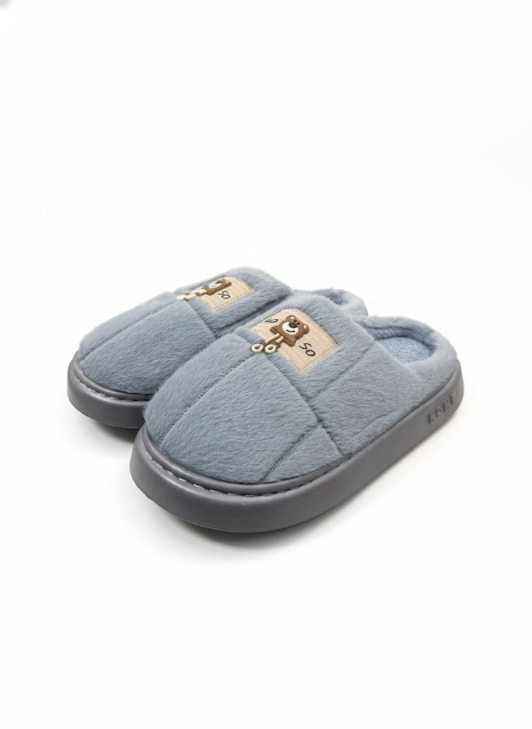 Family Matching Winter Slipper - Soft Plush Anti Slip indoor Slides for Men, Women & Kids (Size - Kid 4-5 Years to Adult UK 9)-image-44
