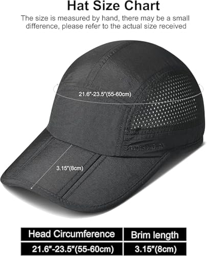 Image of Hat for Men Woman Sports Cap Sun Hat Quick Drying Soft Polyester Fiber Adjustable for Men and Women Black