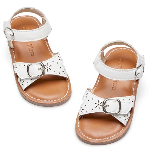 Image of Felix & Flora Toddler Girl Sandals - Flower Girl Dress Shoes Open Toe Little Kid Flats