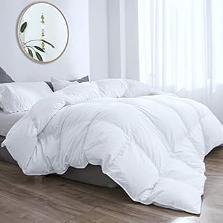 13.5 tog Single Size Duvet Cotton Cover, 50% Goose Feather and 50% Down Super Warm Duvet with Double Stitch with Piping and Box Quilting, Machine Washable