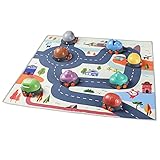 Lernspielzeug, sensorisches Spielzeug, stapelbares Auto-Spielzeug mit Spielmatte, Pullback-Autos for Kleinkinder, Baby-Spielzeug-Autos for 1 2 3-jährige Jungen und Mädchen, Spielzeugautos mit Spielmat