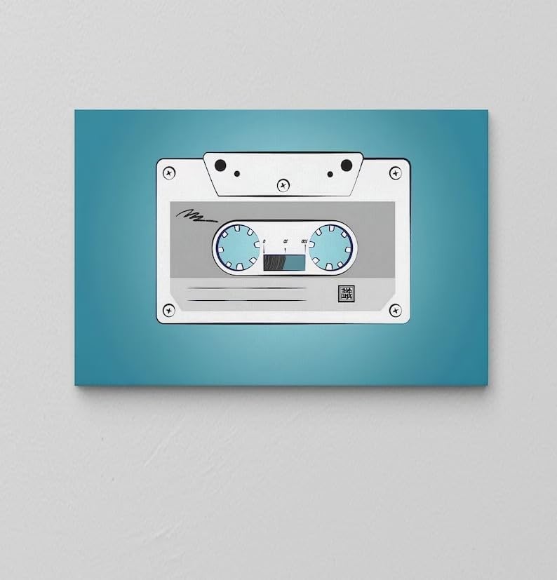 Decoración de baño de campo, decoración de pared minimalista, arte de pared, arte de pared, arte de pared vintage, decoración de pared de cassette