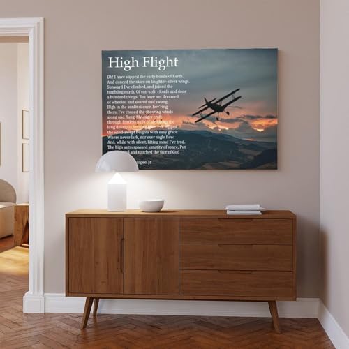 Poème High Flight John Gillespie Magee cadre suspendre décoration murale chambre - 6