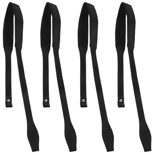 Lot de 4 sangles de ski et randonnée noires larges et étroites