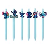 G-Ahora 6PCS Stitch Gel Pen Cartoon 0.5mm Black Ballpoint Pens School Supplies Writing for College Work School  (Pen-Stitch)