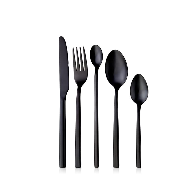 Couverts Service De Table Noir Inoxydable Anti-Rayure Lave-Vaisselle
