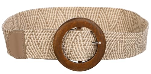Vince Camuto Womens Woonde Buckle Raffia Stretch Belt - Main Image