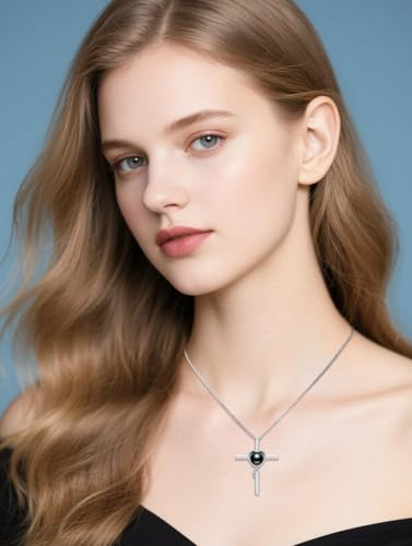 Black Pearl Necklacce for Women Sterling Silver Moissanite Black Freshwater Pearl Pendant Necklace Anniversary Jewelry Christmas Birthday Valentine Gifts for Women Wife Her Mom3