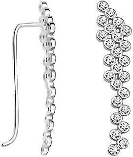 SOFIA MILANI - Women's Earrings 925 Silver - with Zirconia Stones - Circle Ear Climbers - 20698