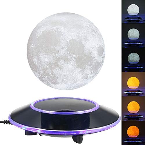 VGAzer Levitating Moon Lamp,Floating and Spinning in Air Freely3 Colors Models with Gradually Changing LED Lights Between Yellow and White for Home,Office Decor,Unique Holiday Gifts,Night Light