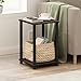 Furinno TURN-N-TUBE Side Table, 2-Tier Modern Square End Table with Open Shelf, Toolless Night Stand, Bedside Table, for Living Room, Bedroom, Dark Cherry