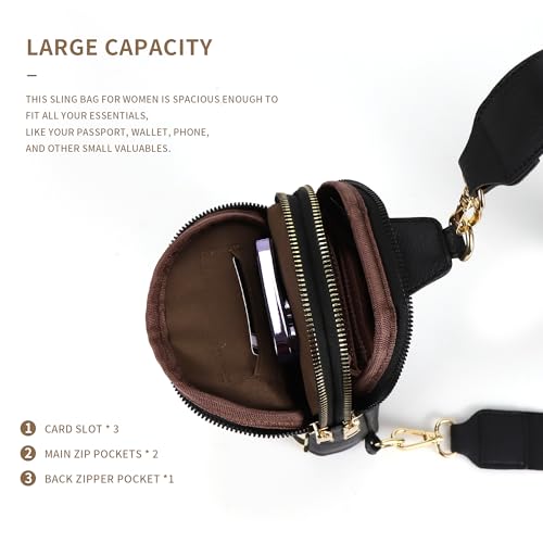 Image of Sling Bag Crossbody Bags For Women Plaid Striped Fanny Packs Chest Bag for Work Shopping