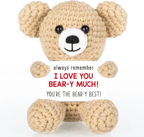 Ours en crochet I Love You fait main mini peluche romantique