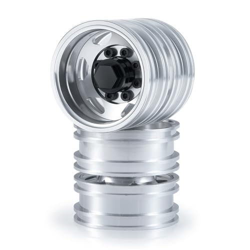 RC改造パーツ For Tamiya 1/14 アルミ合金製後輪ハブ 10 スポーク ホイール リム RC トラクター トレーラー 貨物牽引 ドラッグ トラック 車部品 改造 車アクセサリー(R-04 2PCS)