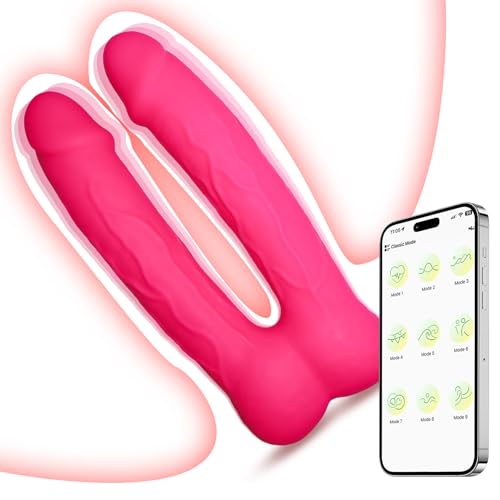 Remote Control Adult Toy for Women 7.48 Inch Realistic Silicone Dick for Double-Ended Thrusting Play - D073A1