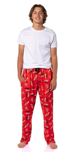 Disney Cars Men's Lightning McQueen with Logo Design AOP Adult Lounge Sleep Pajama Pants2