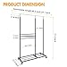 CATGOOD Heavy Duty Clothes Rack with Wheels Rolling Clothing Racks for Hanging Clothes, Fit for Entryway, Bedroom, Office, etc