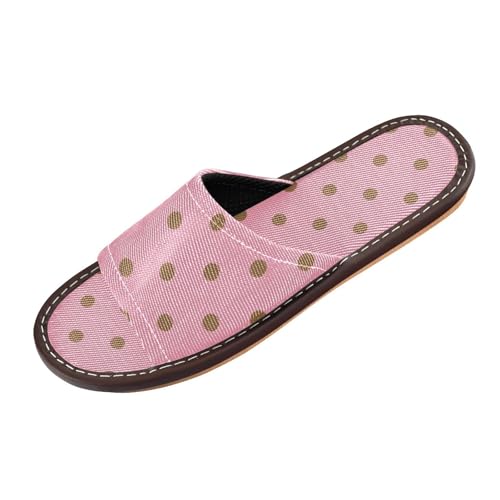 Polka Dots Bright Pink Mid Century Modern Breathable Cozy Home Beach Non Slip Sandals Bathroom