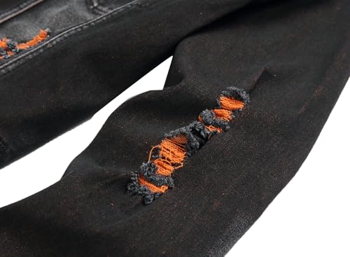 Image of RANMCC Men's Stretch Vintage Washed Long Sleeve Denim Jacket