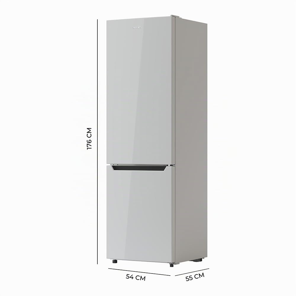 Cecotec Frigorífico Combi de 262 Litros Bolero CoolMarket Combi 262 White E PureFresh Kit. 176 cm de Alto, 54 cm de Ancho, Bajo Consumo, LED Interior, Puertas Reversibles, Control Electrónico