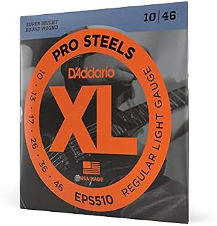 D'Addario Guitar Strings - ProSteels Electric Guitar Strings - Round Wound - Brighter, Crunchier, Increased Sustain - EPS515 - Medium, 11-50