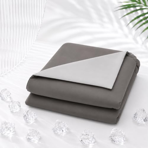 Cozorbt Double-Sided Cooling Comforter Queen Size, Ice Silk Summer Blanket, Smooth No-Stripes, No-Seam, Edge-Free Design, Breathable Lightweight Bed Cover for Hot Sleepers, All-Season Dark gray,106x90 - image 1