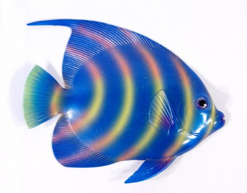 Handpainted C-A Gliter Cartoon Tropical Fish Wall Mount Decor Plaque 6" (Set Of 6) #TOP2