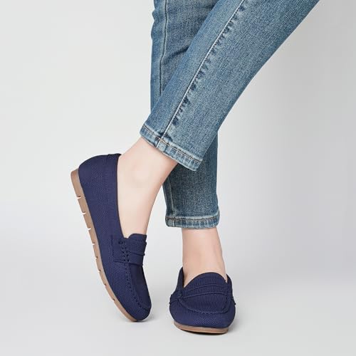 Image of Cvistpieo Loafers for Women Comfortable Dressy Casual Work Flats Lightweight & Breathable Slip On Walking Shoes Knit