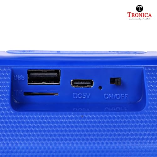 Image of TRONICA Hunter 12W Bluetooth Wireless Speaker, Rechargeable Portable Sound System with FM, USB, AUX, Easy-Carry String & Free Jute Bag Packing (Colour May Vary)
