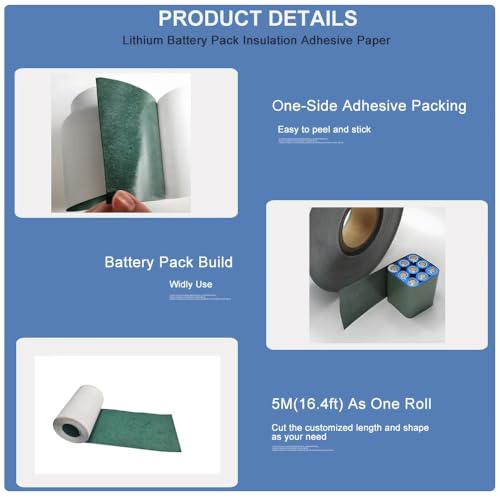 Image of 16.4ft /Roll 80mm(3.15in) Width Self Adhesive Battery Pack Insulator Paper (Thickness:0.2mm) for 18650 21700 Battery Packs,DIY Projects